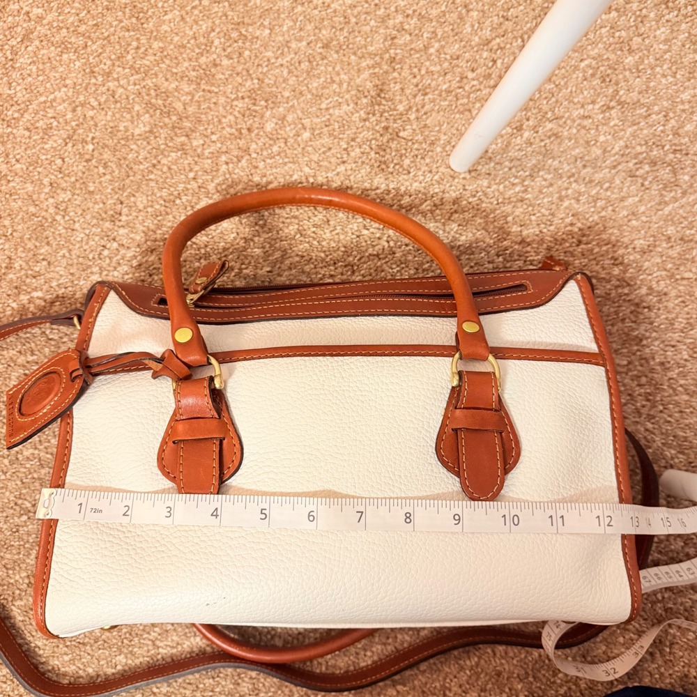 VTG 80s Liz Claiborne White Pebbled Leather Bag Shoulder Purse Y2K Crossbody - Picture 9 of 12